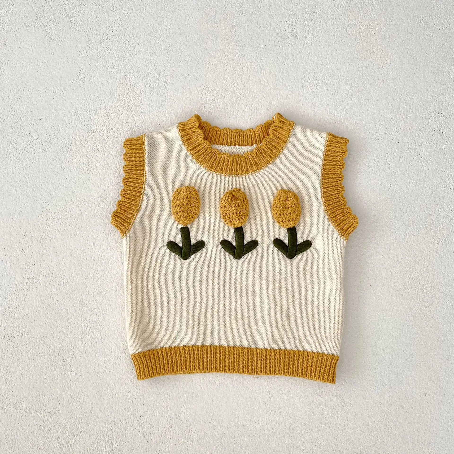 

Angoubebe 555T136 2023 Baby Unisex In Autumn Embroidery Knitting Vest