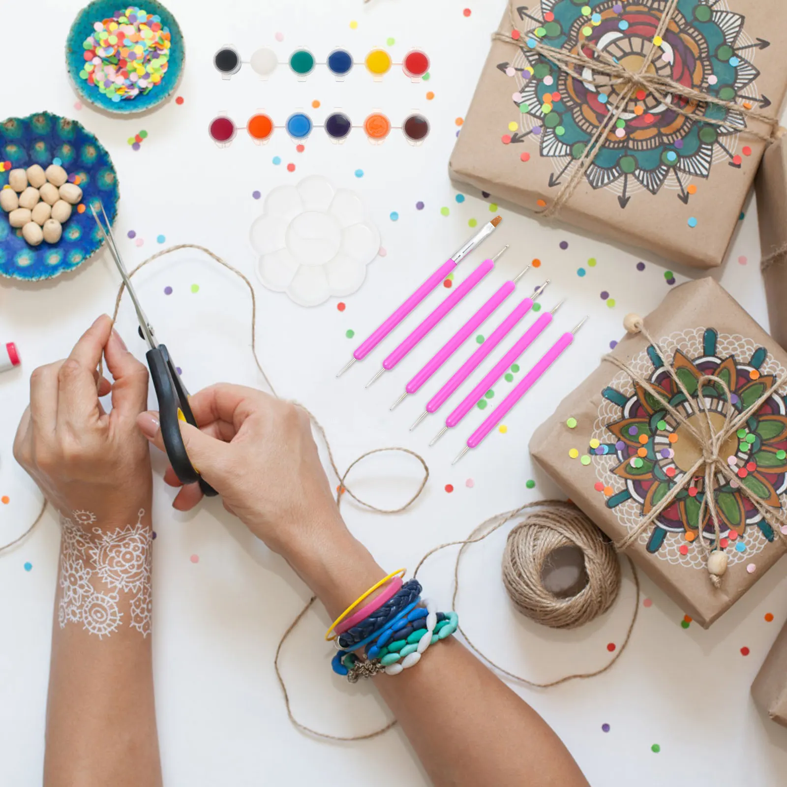 

1 Set Mandala Dotting Tool Set Painting Template Tools Graffiti Kit Rocks Stencil Spot Drill Pen Clay Tools Art Supplies