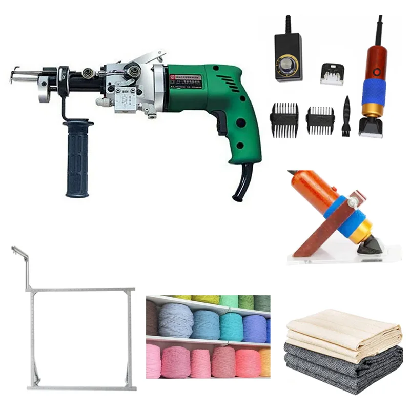 Full Tuft Machine Set Fabric Yarn Frame Trimmer Scissors Zq-iii Tufting Gun Kit for Starter