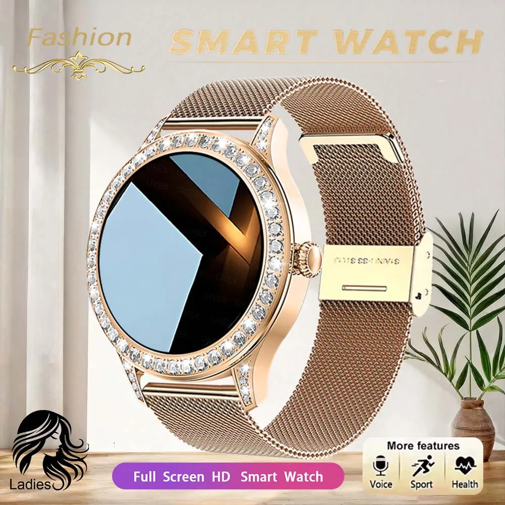 1.27 Inch Fashion Smart Watches Women Wireless Call Remote Photo Music Control Alarm ClockCalorie Pedometer Surprise Gift Women