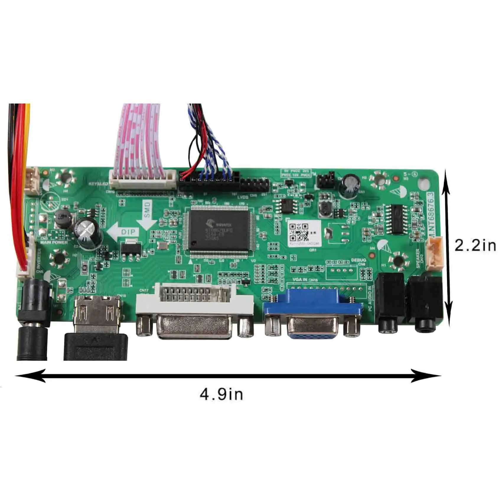 Écran LCD 11.6 pouces A116XW02 1366X768 1000nit avec carte contrôleur LCD HD-MI VGA DVI