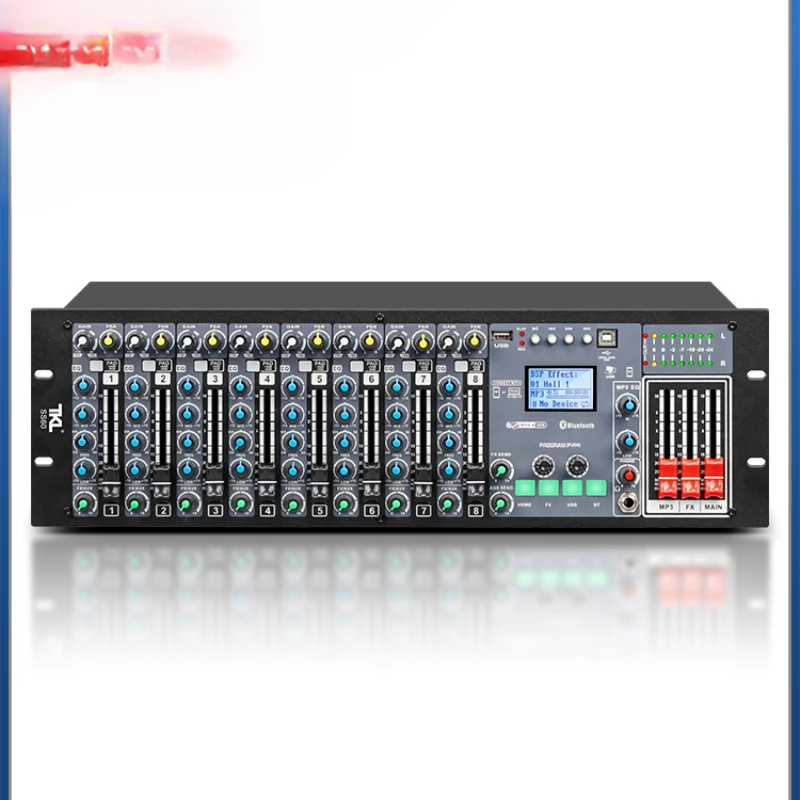 Mixer Professional Rack Embedded Conference Console Sound Console with DSP Effects USB Multimedia Home