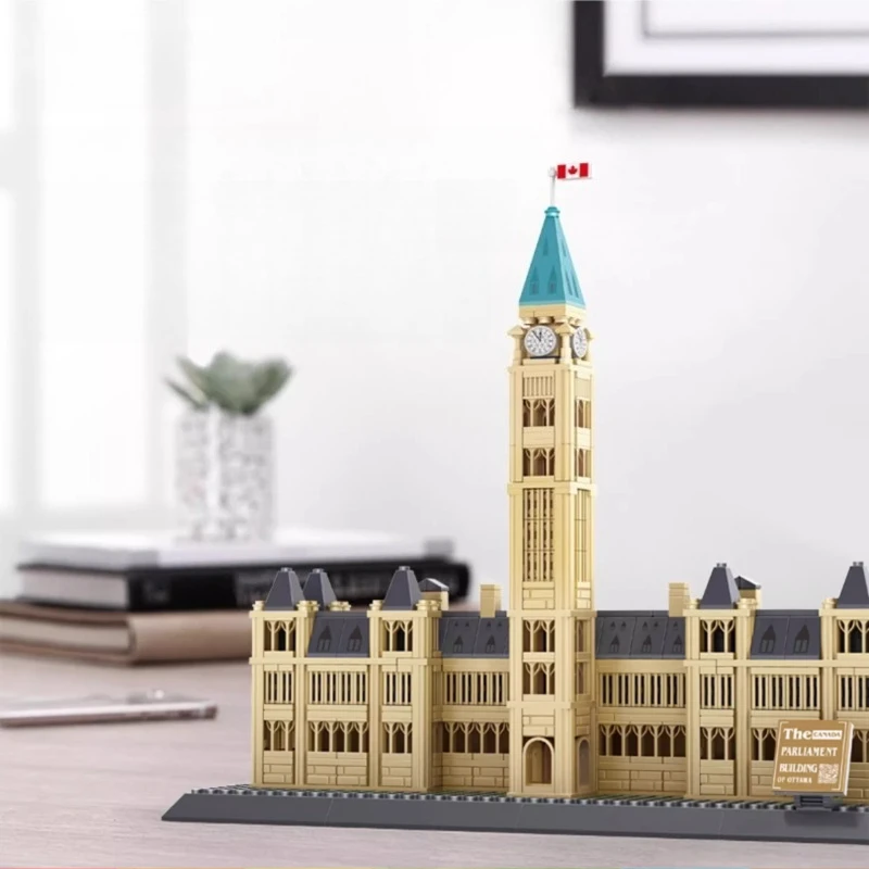 셈보 오타와 의회 언덕 건축 블록 창의적 조립 캐나다 의회 건물 건축 모형 장식 선물