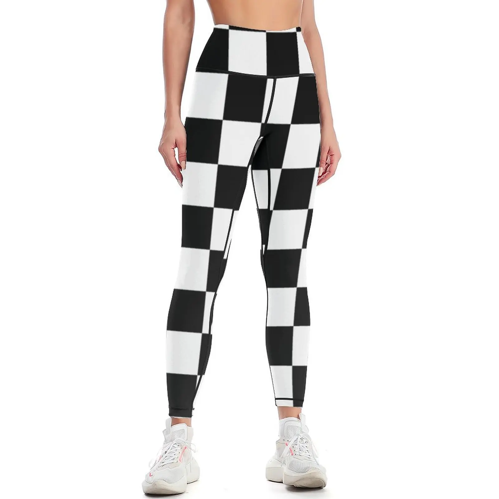 

black white checkered Leggings Female legging pants Women's trousers Sportswear woman gym Womens Leggings