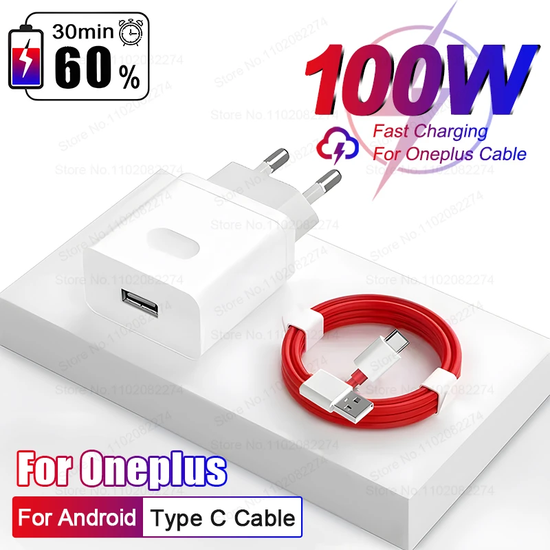 For OnePlus Charger 100W SuperVOOC Fast Chargers For OnePlus 13 12 11 10 Pro Nord CE4 CE3 Lite OPPO Realme 80W USB Type C Cable