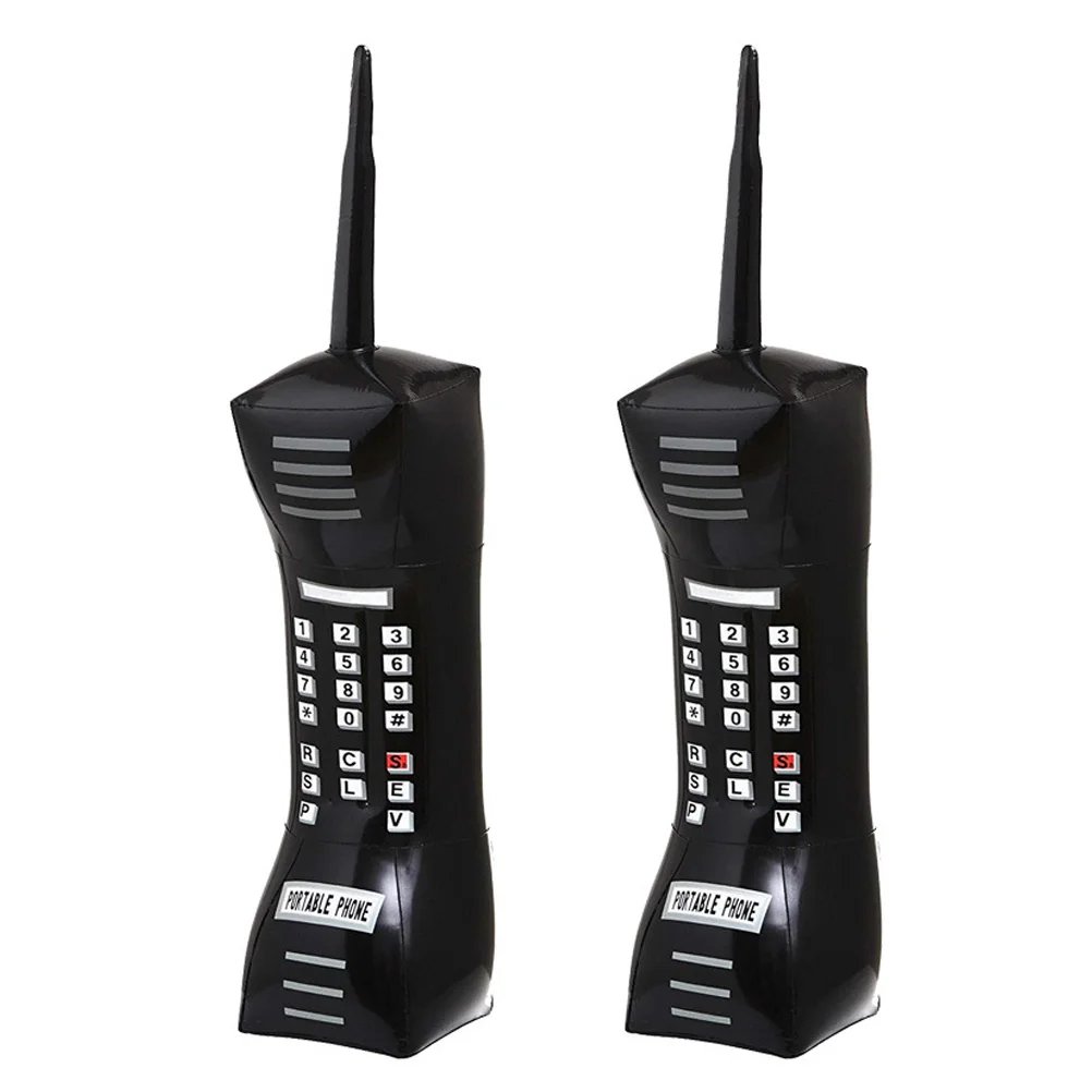 

2pcs Inflatable Phone Giant Pvc Party Prop Decorative Mobile Pretend Adults 80S Retro Simulation Cell