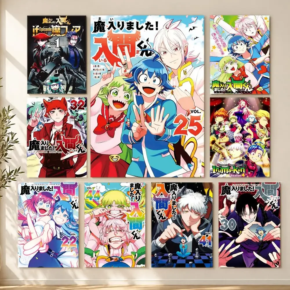 anime Welcome to Demon School! Iruma‑kun Poster HD Poster Printing Self Adhesive Poster for Living Room Bedrooms Home Decor Gift