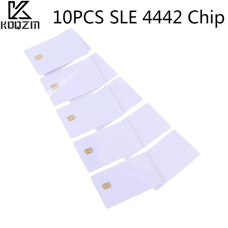 Hot! 10PCS SLE 4442 Chip With Hico Magnetic Stripe Contact IC Card 2 In 1 Blank PVC IC Cards