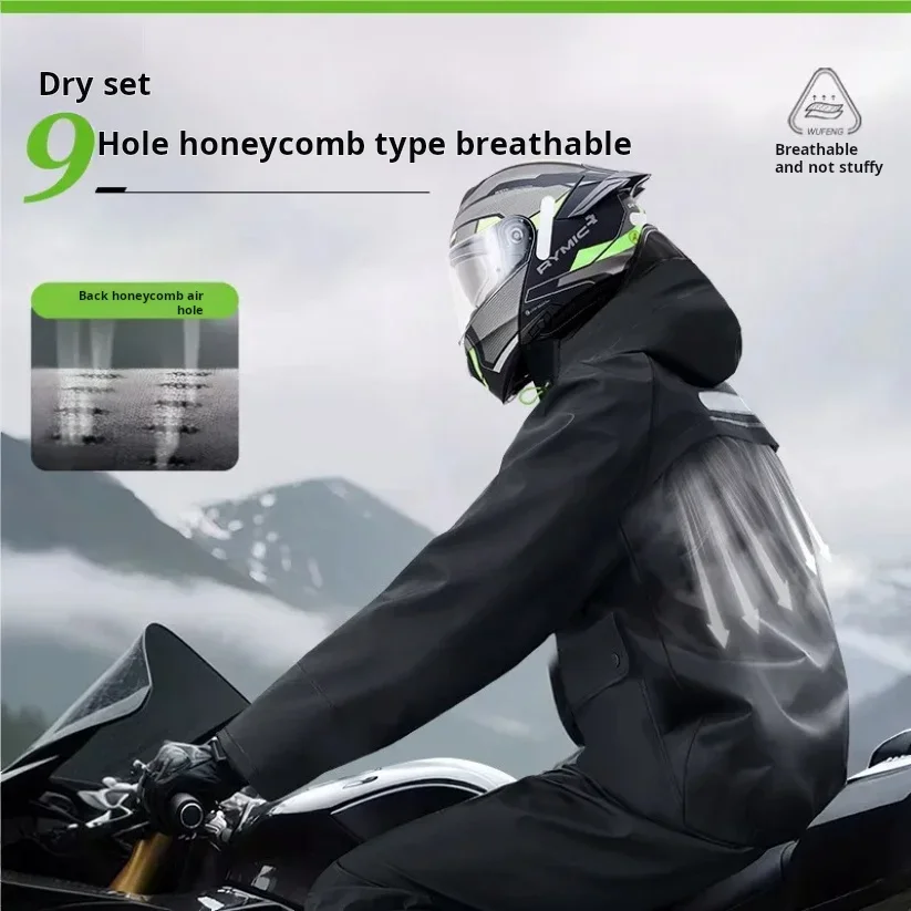 PVC Material Raincoat With Rain Pants Suit For Adults Split Raincoat Long Full Body Rainproof Couple Cycling Raincoat