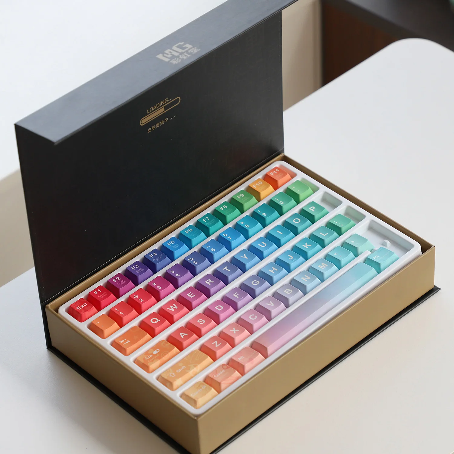 

Original childhood fantasy mechanical keyboard cap dopamine color scheme PBT five-sided sublimation rainbow keycap