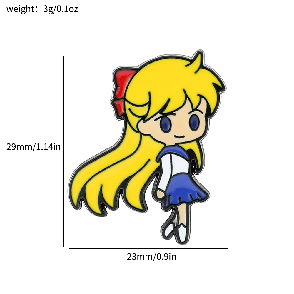 Anime Sailor Moon Enamel Pin Cute Cartoon Figure Tsukino Usagi Metal Badge Brooch Jacket Jeans Lapel Pin Jewelry Accessories