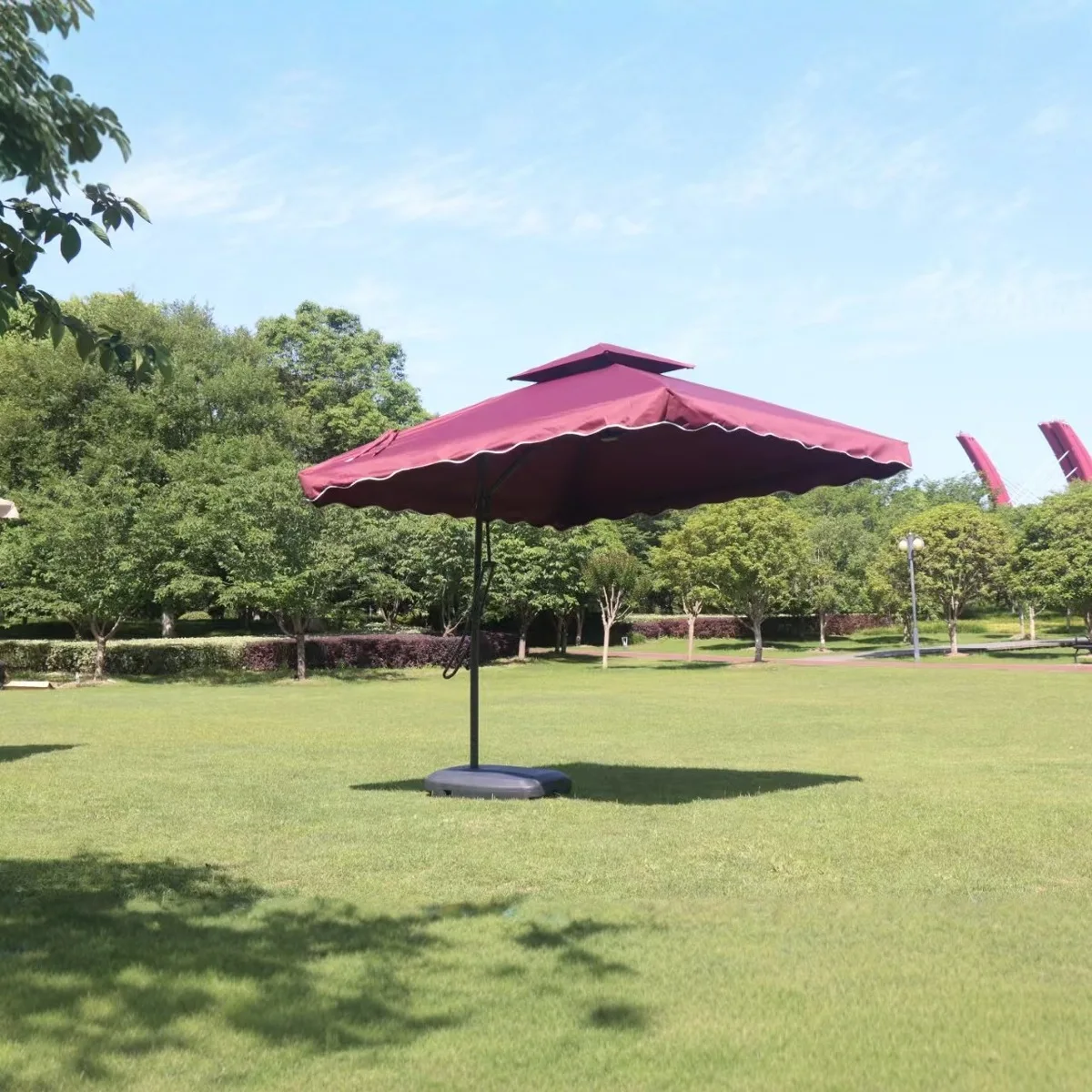 Outdoor Umbrella Iron(aluminum)umbrella Garden Umbrella  square Hanging Parasol Cantilever Commercial Beach Sun Patio Sunshade