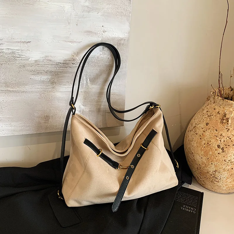 

Multifunctional Women Backpacks Suede Shoulder Bags Large Capacity Vintage Shoulder Crossbody Bags Travel Commuting Handbags