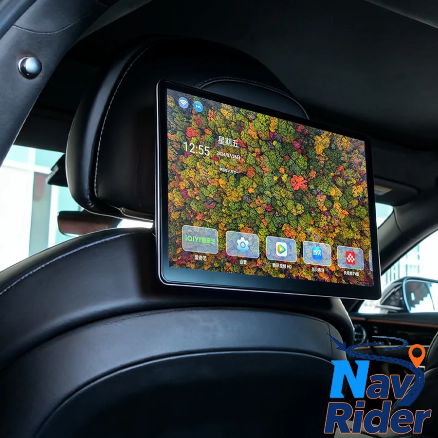 Car Rear Seat Entertainment For Bentley For Porsche Headrest 13.3inch Monitor 2K TV Touch Screen Android Multimedia Video Player