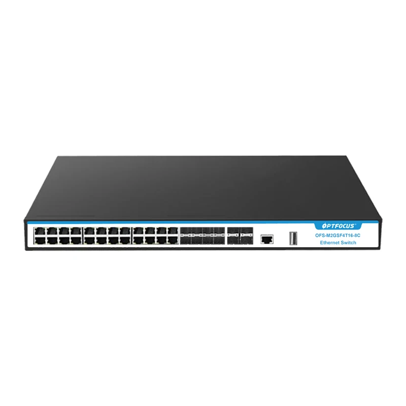 Hot Selling Enhanced Core Convergence Optical Managed Switch 16 Port 1000M RJ45 8Port Combo 4SFP Ten Gigabit Network Switch