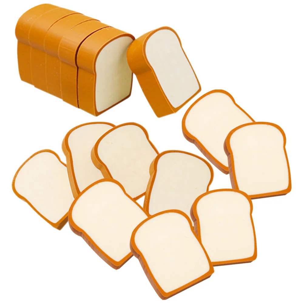 

16Pcs Portable Toast Erasers Delicate Bread Shaped Erasers for Writing Sketch Correction Non Damaging to Paper Surface Fun