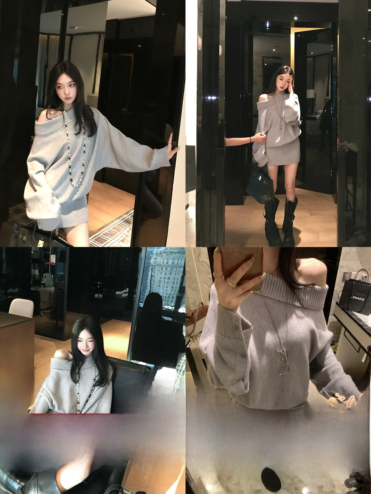 

Модная женская трикотажная юбка Ouyang с одним открытым плечом, длинная, для повседневной носки