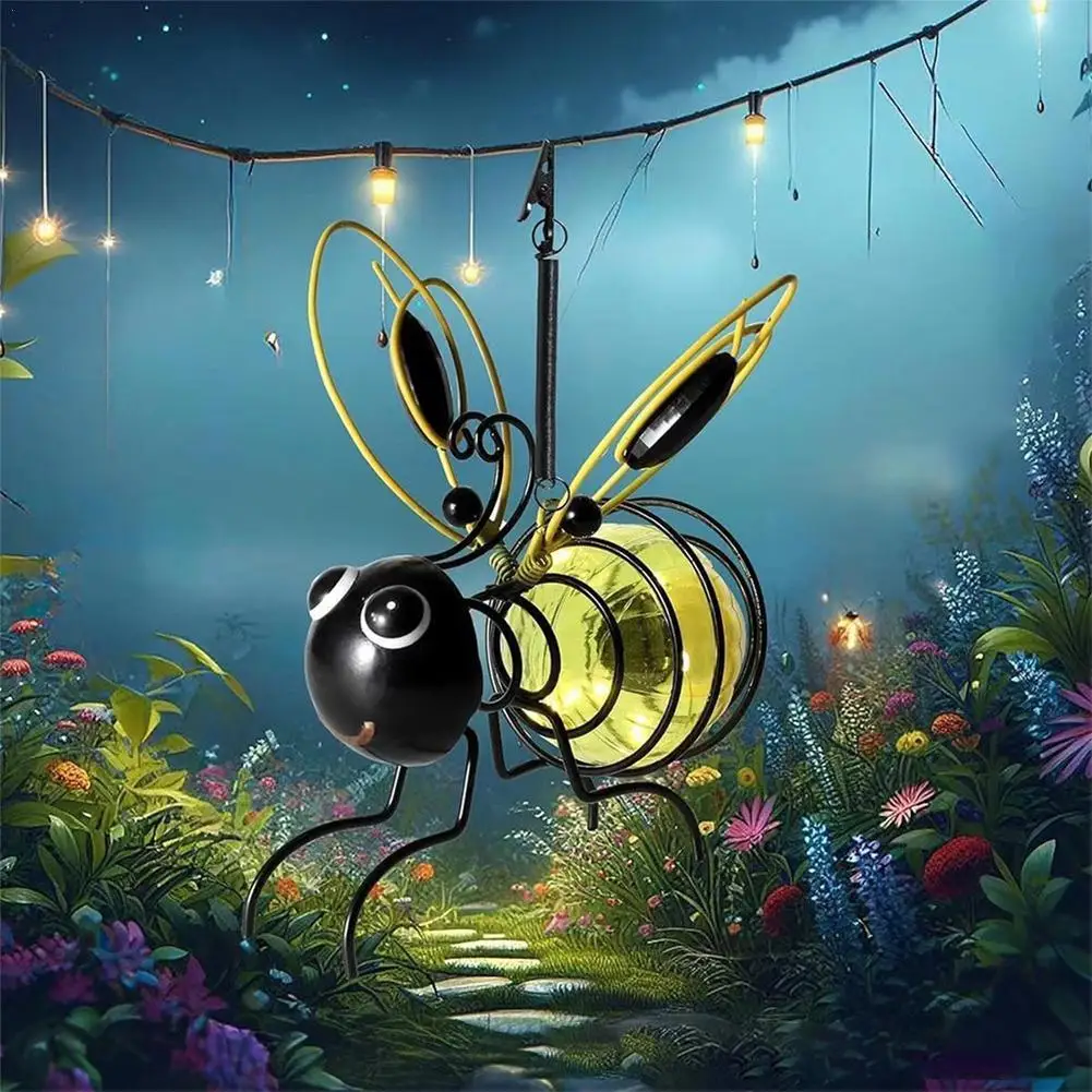 

Hanging Bee Solar Garden Lights Decor Outdoor Hanging Lights Outdoor Hanging Bee Solar Light Decor for Outside Yard Garden Decor