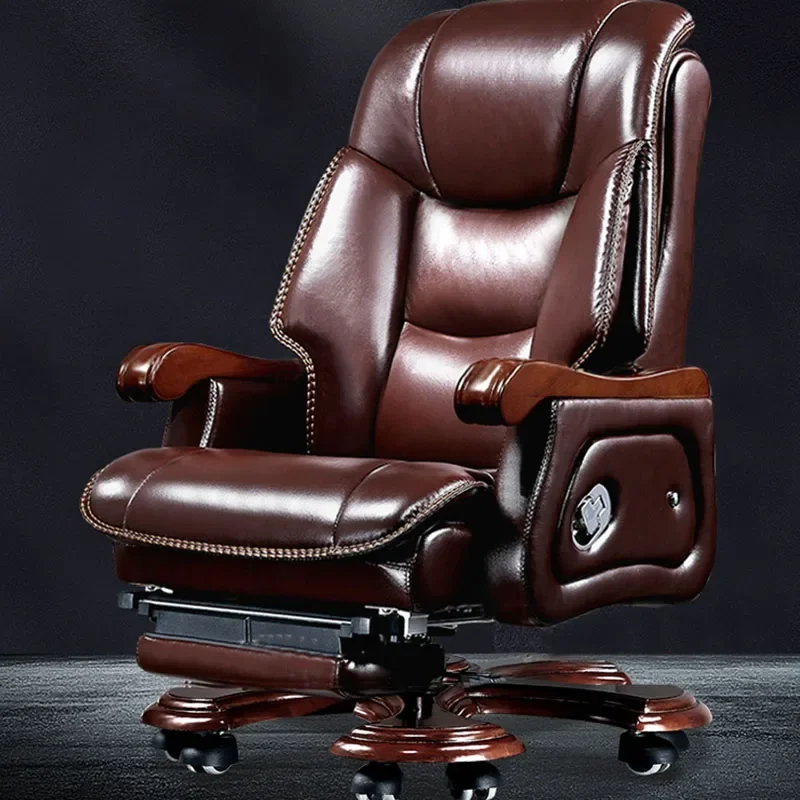 

Luxury Leather Executive Office Chair Adjustable Height Massage Recliner Swivel Ergonomic Chair Home Office Conference Furniture