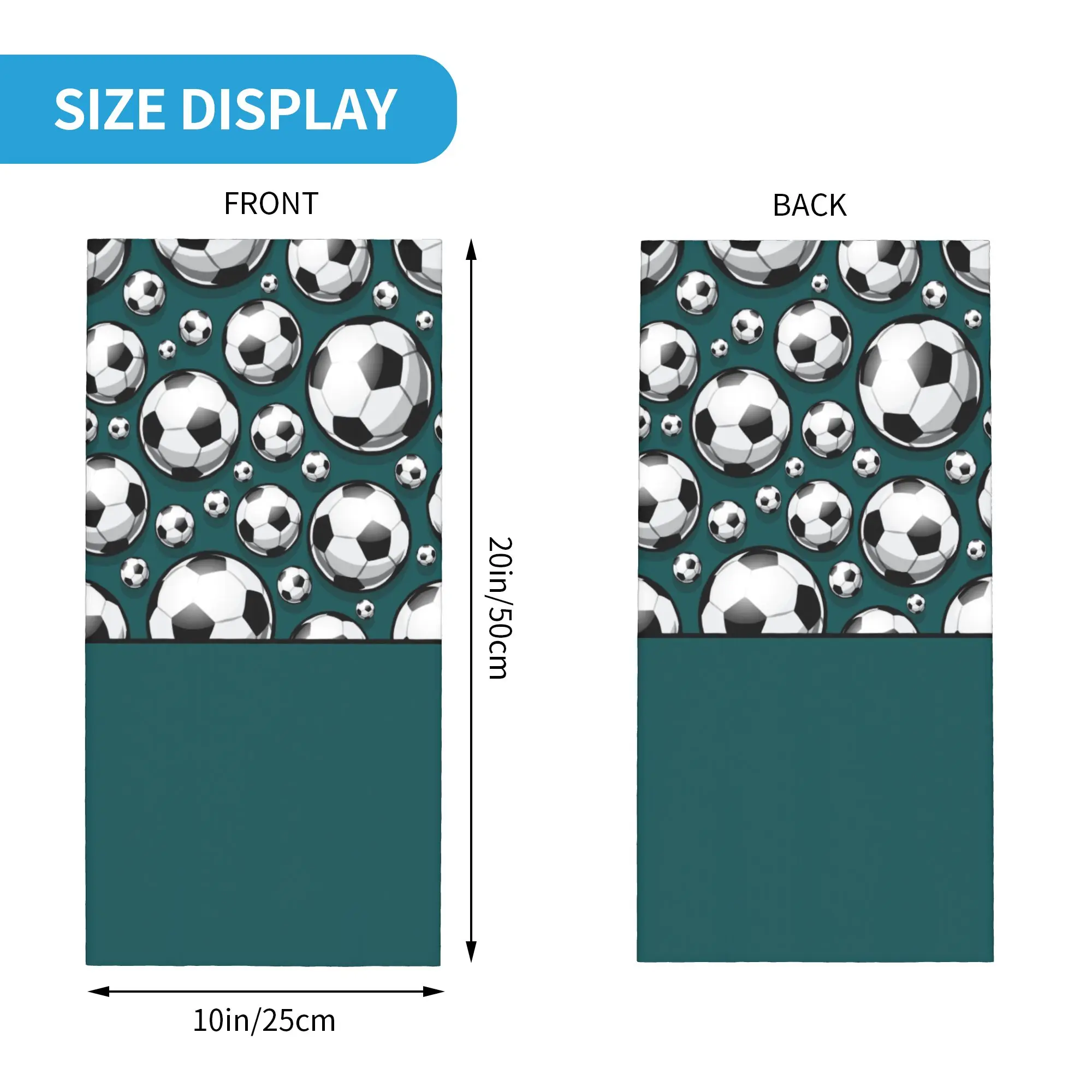 Custom Soccer Ball Pattern Bandana Neck Gaiter UV Protection Face Scarf Cover Women Men Football Sports Headband Tube Balaclava