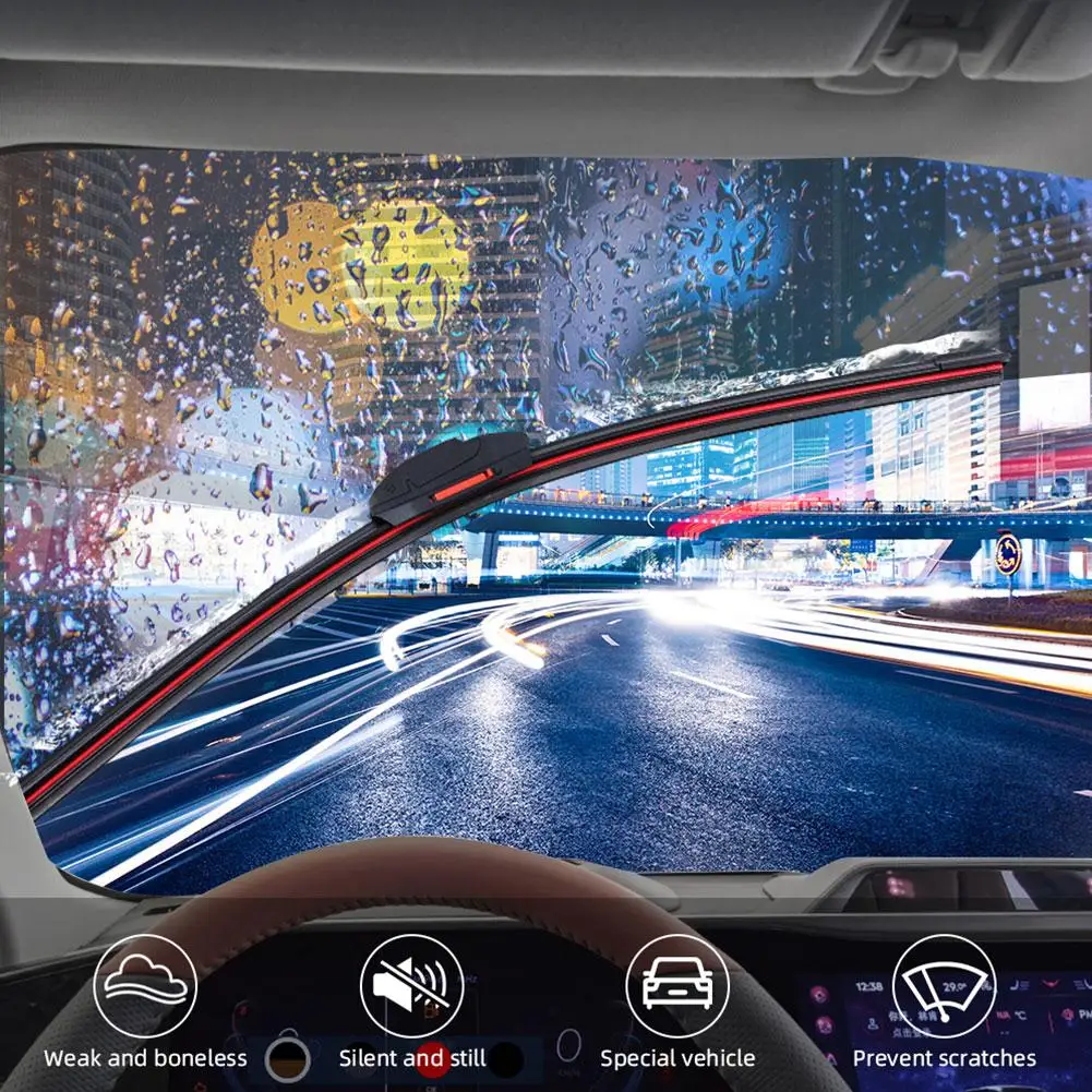 

Car Wiper Mute Car Front Windshield Wiper Double Layer Rubber Auto Windscreen Wipers Accessories 16"18"20"22"24"26"