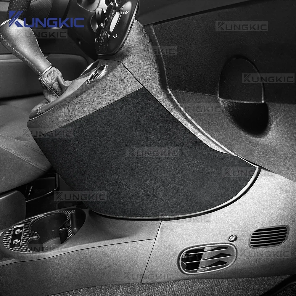 Top Suede Sticker For Fiat 500 Abarth 595/695 2016-2024 LHD RHD Car Anti-kick Pad Under Gear Shift Interior Trim Accessories view 4