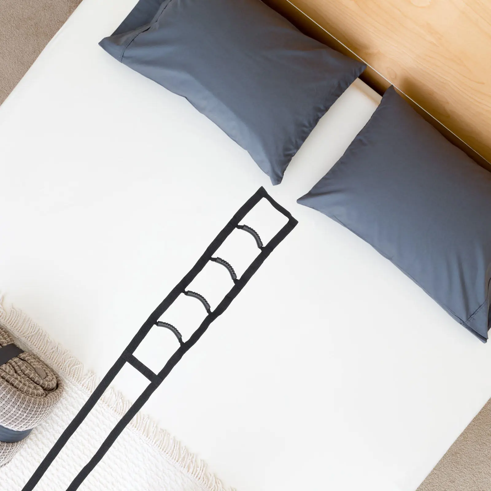 

Bed Ladder Assist Pull Up Helper Handle Grips for Elderly Patient Wear Resistant Rope Ladder Strap for Bed Safety Elderly