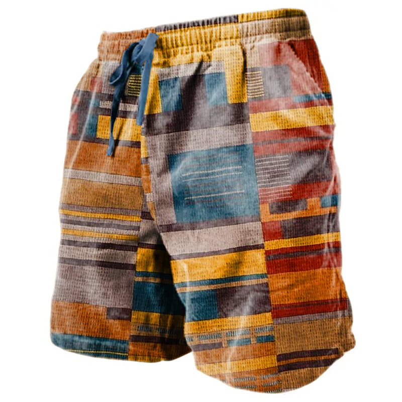 Pantalones cortos de sudor para hombre, Shorts de playa con cordón, cintura elástica, estampado 3D, estampados gráficos, transpirables, suaves,