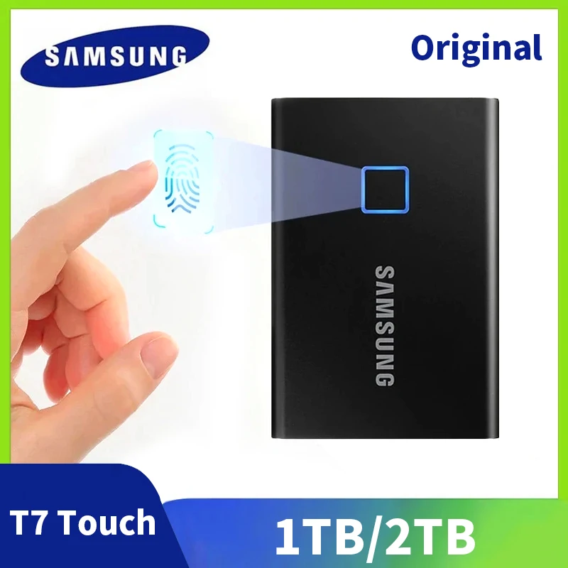 

Samsung PSSD T7 Touch 2TB 1TB 500GB Portable External Solid State Drive With Fingerprint Recognition Unlock Type-C USB3.2 Gen2