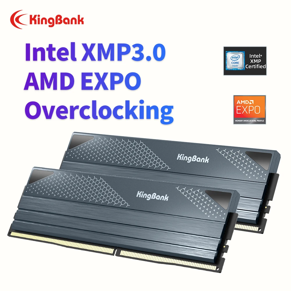 KingBank DDR5 noir SOARBLADE KFXB série mémoire 48GB (24GBx2) ensemble 8000 8400 MHz CL38 Kit double canal RAM d'ordinateur haute vitesse