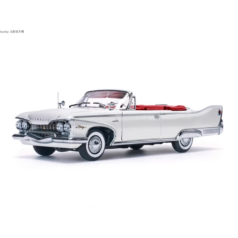 1:18 Scale Diecast Alloy Retro Car Model 1960 Plymouth Convertible Car Toy Vehicle Adult Fans Collection Decoration Gift Display