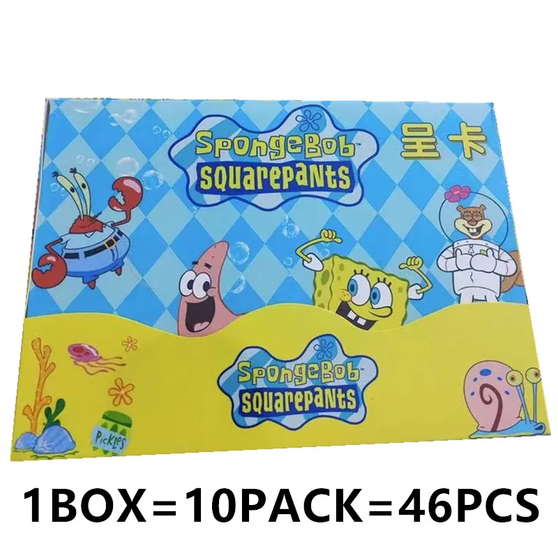 Anime Sponge Bob Card Box SP PR TR Square Pants Patrick Star Squidward Tentacles Captain Eugene Rare Embroidery Collection Gifts