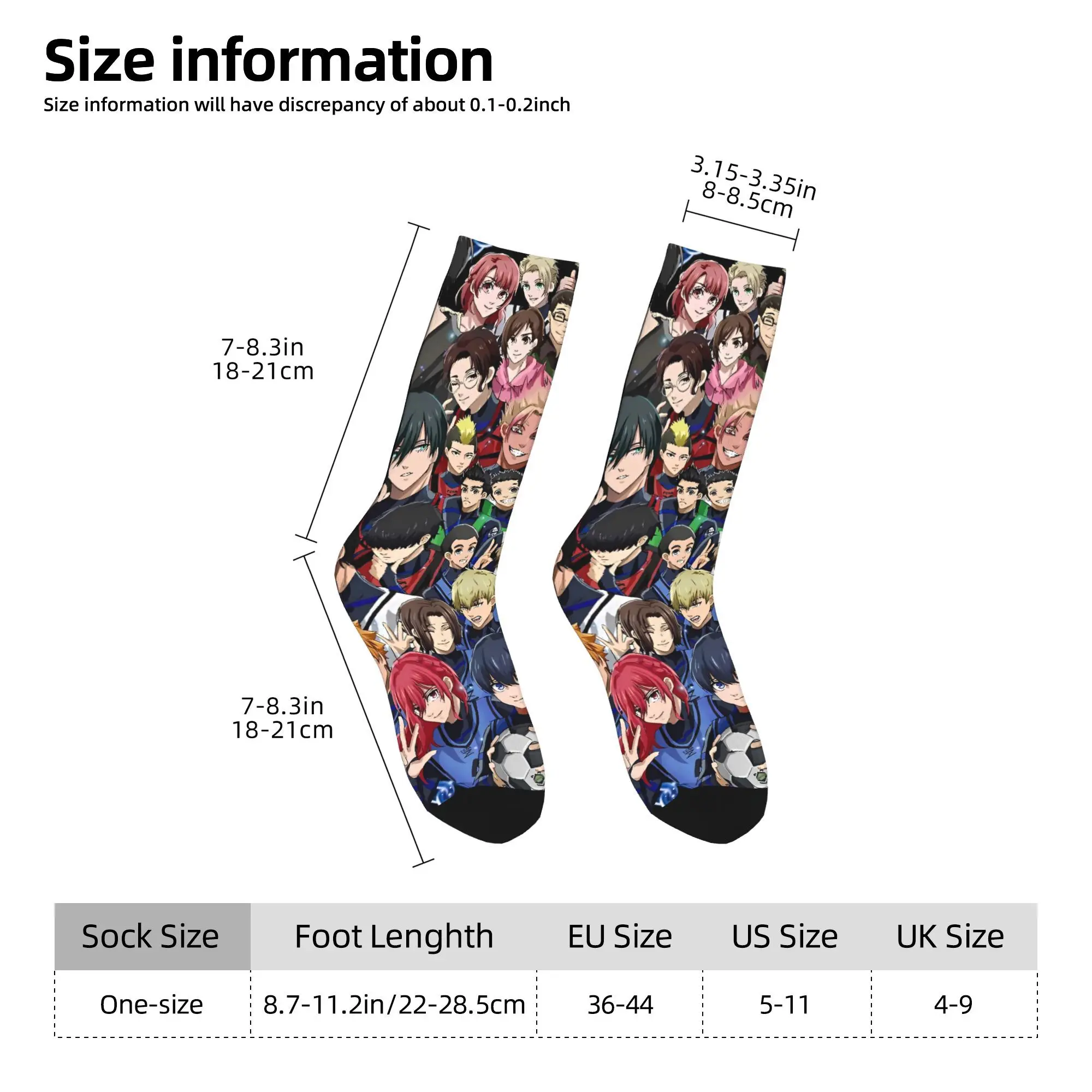 Blue Lock Anime Socks  Graphic Stockings Non-Slip Men Socks Warm Soft Winter Retro Running Socks