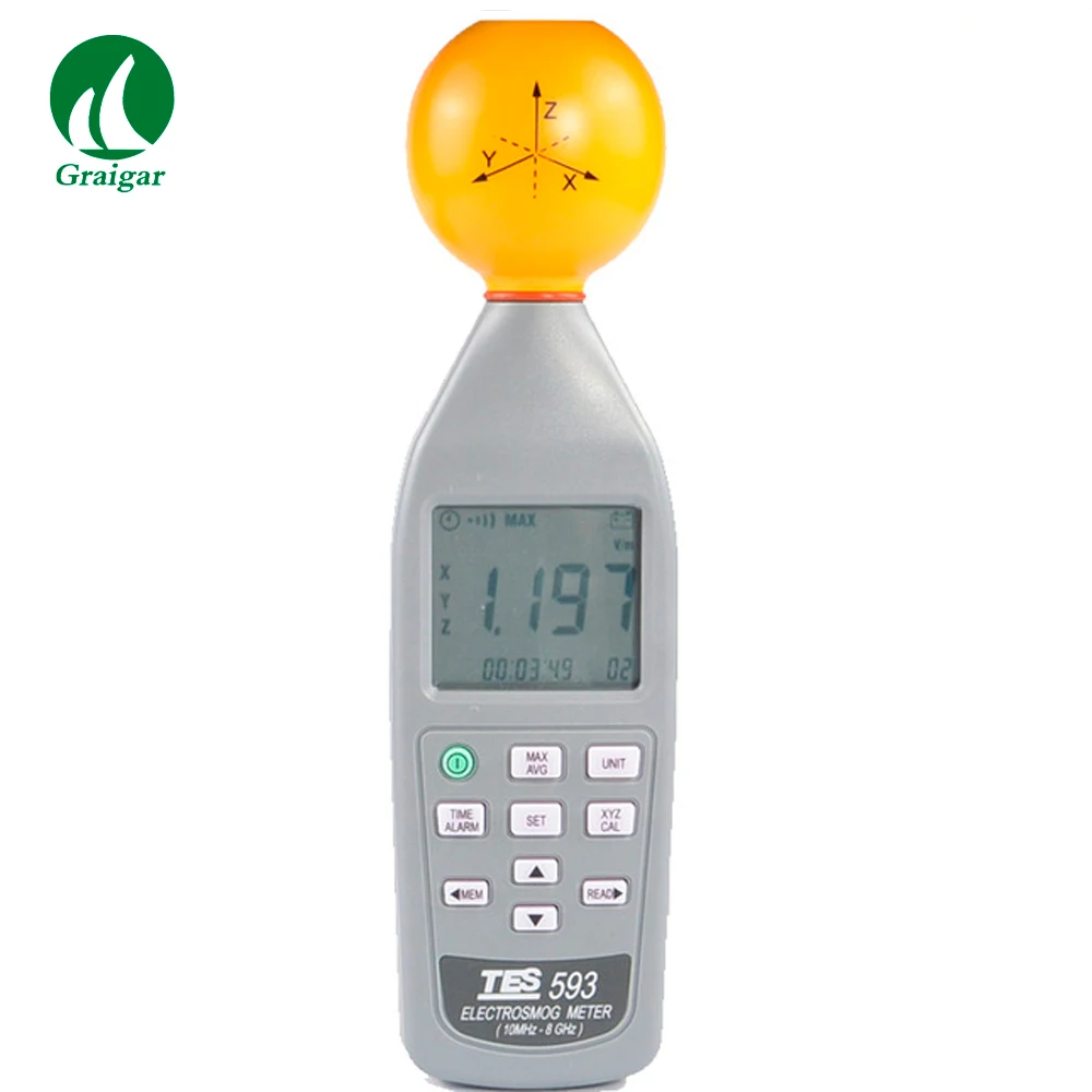 TES-593 Triaxial Data Logger High Frequency Portable Digital EMF Meter Tester