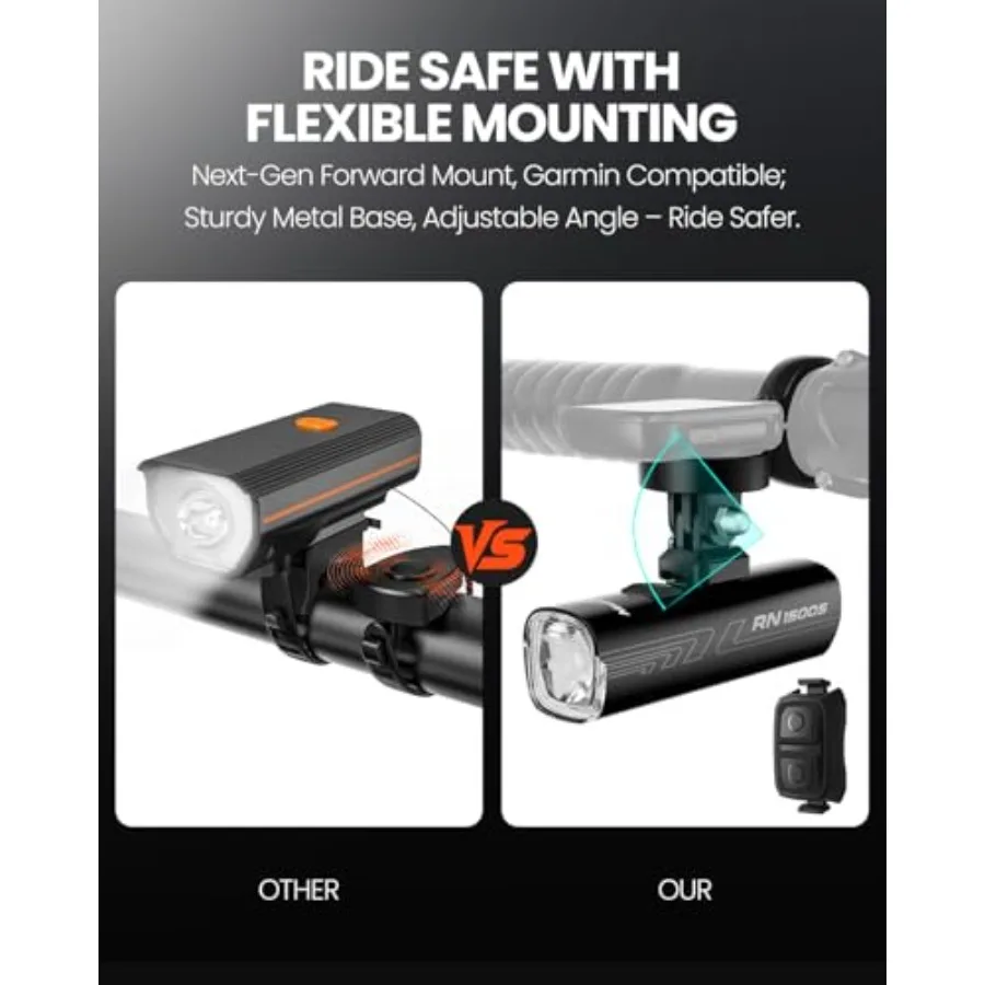 Lumière de vélo RN 1500S lumières de vélo pour la conduite de nuit avec monté sous le contrôle FTR LightSync USB lumière de vélo Rechargeable F