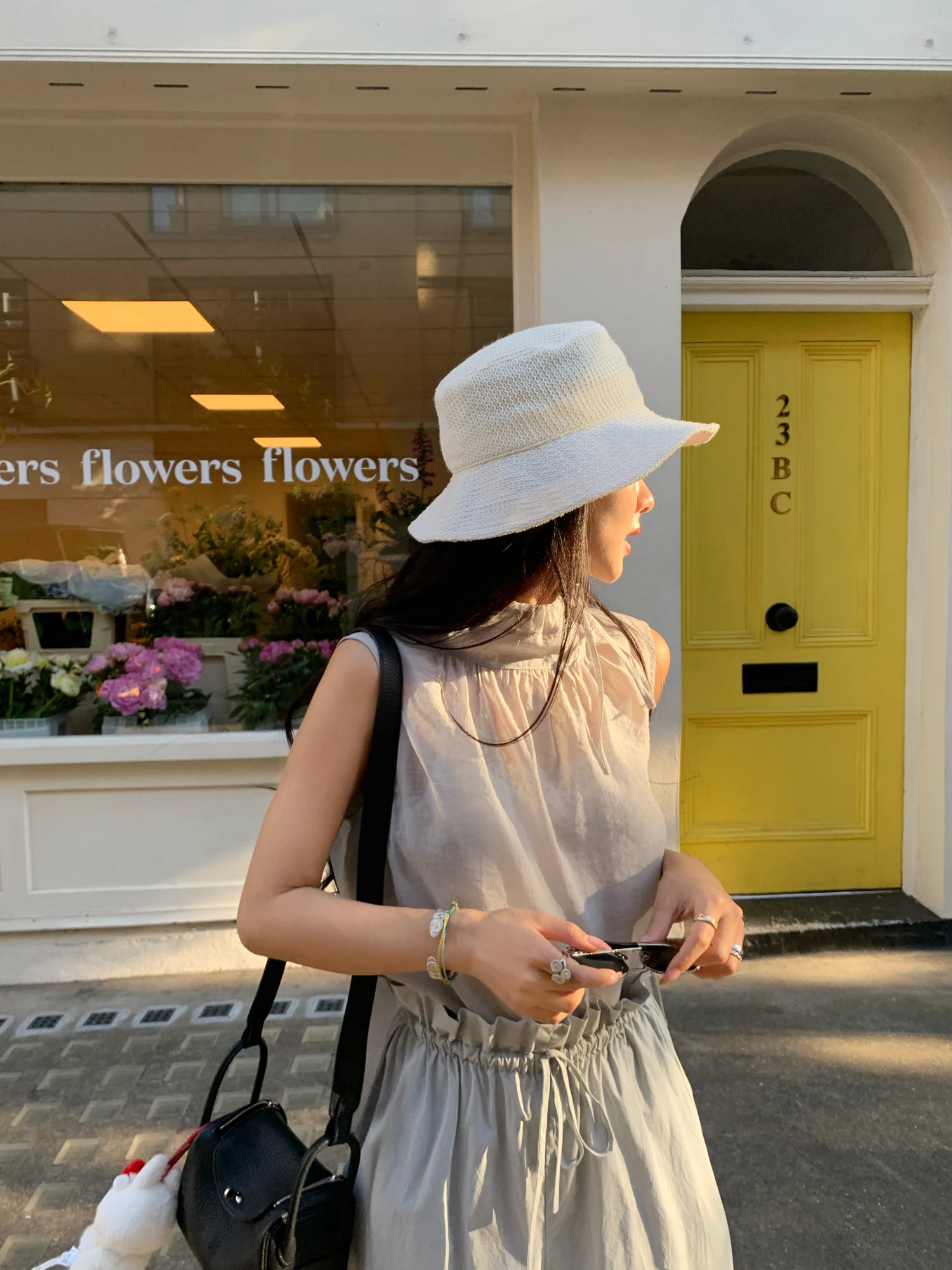 

Ear Rae Summer Refreing Svel Dstring f High Collar Soft Translucent Women's Top Commute Sle Cotton Blend