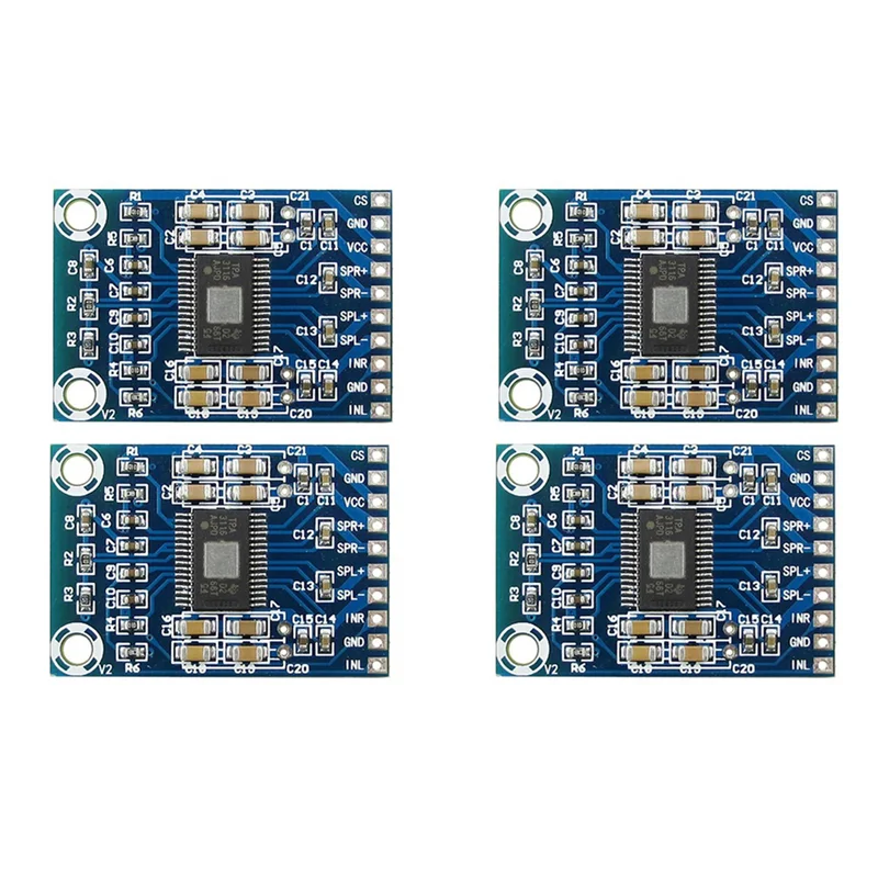 ABZW 4PCS TPA3116D2 Mini Digital Amplifier DC12V-24V D Class 50W+50W XH-M562 Amplifier 50W Power Amplifier Board