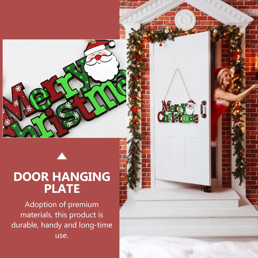 

1Pcs Hanging Door Plate Christmas Welcome Sign Hollow-Out Design Sturdy Decor for Shop Window Wall Door Decoration