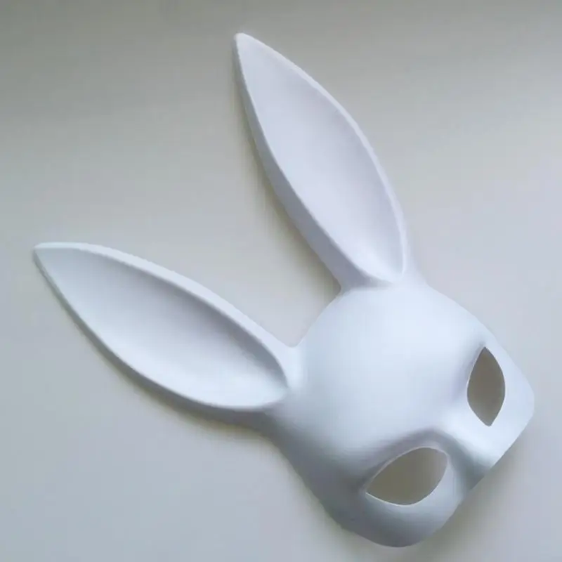 Blanc femmes fille Sexy lapin longues oreilles masque Halloween fête Cosplay