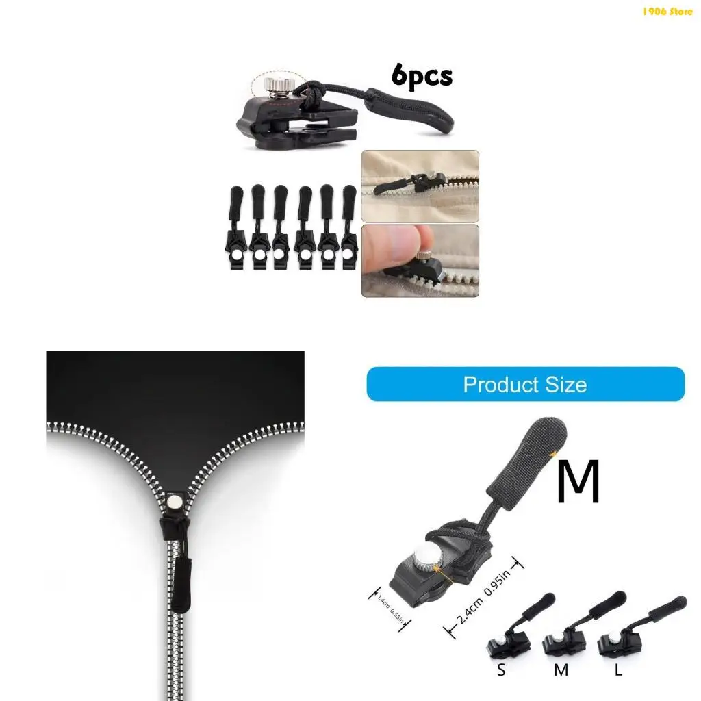 U1JB Zippers Repair Tool Zippers Fastener Repair Attachments for Clothing Luggage