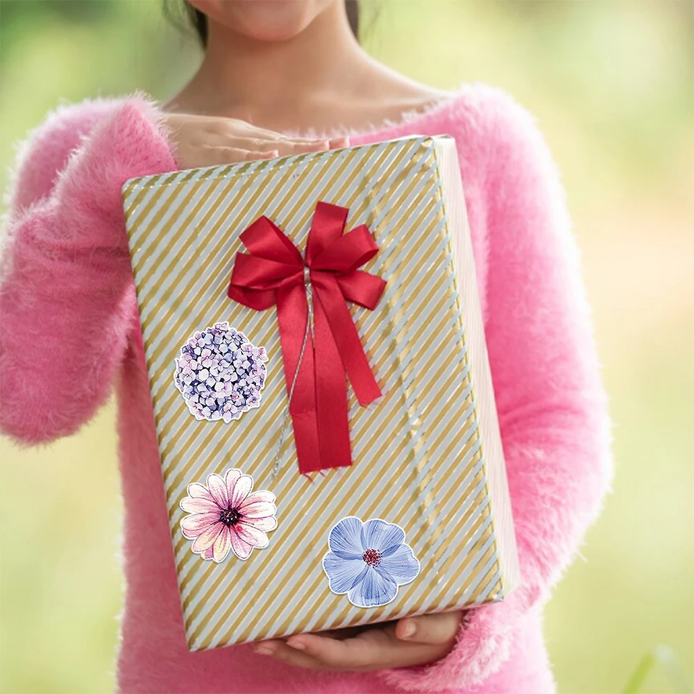 500 قطعة/لفة فراشة الزهور ملصقات ملصقات الجمالية الكرتون ختم تسميات ديكور القرطاسية مذكرات Kawaii الديكور الشارات #5