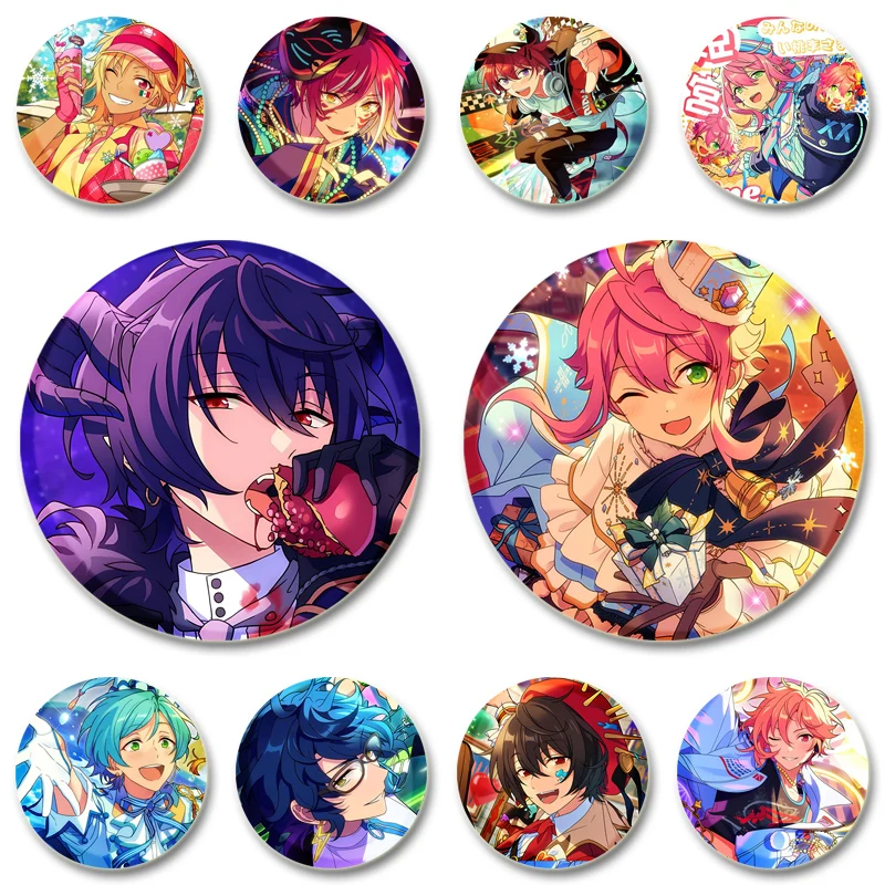 Anime Game Badge Sakuma Rei Ogami Koga Tsumugi Aoba Tori Himemiya Brooches Cosplay Enamel Pins for Clothes Backpack Accessories