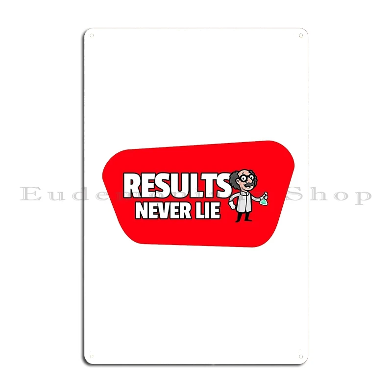 Results Never Lie Motivational Sticker Quote Metal Plaque Wall Plaque Customize Party Funny Create Tin Sign Poster