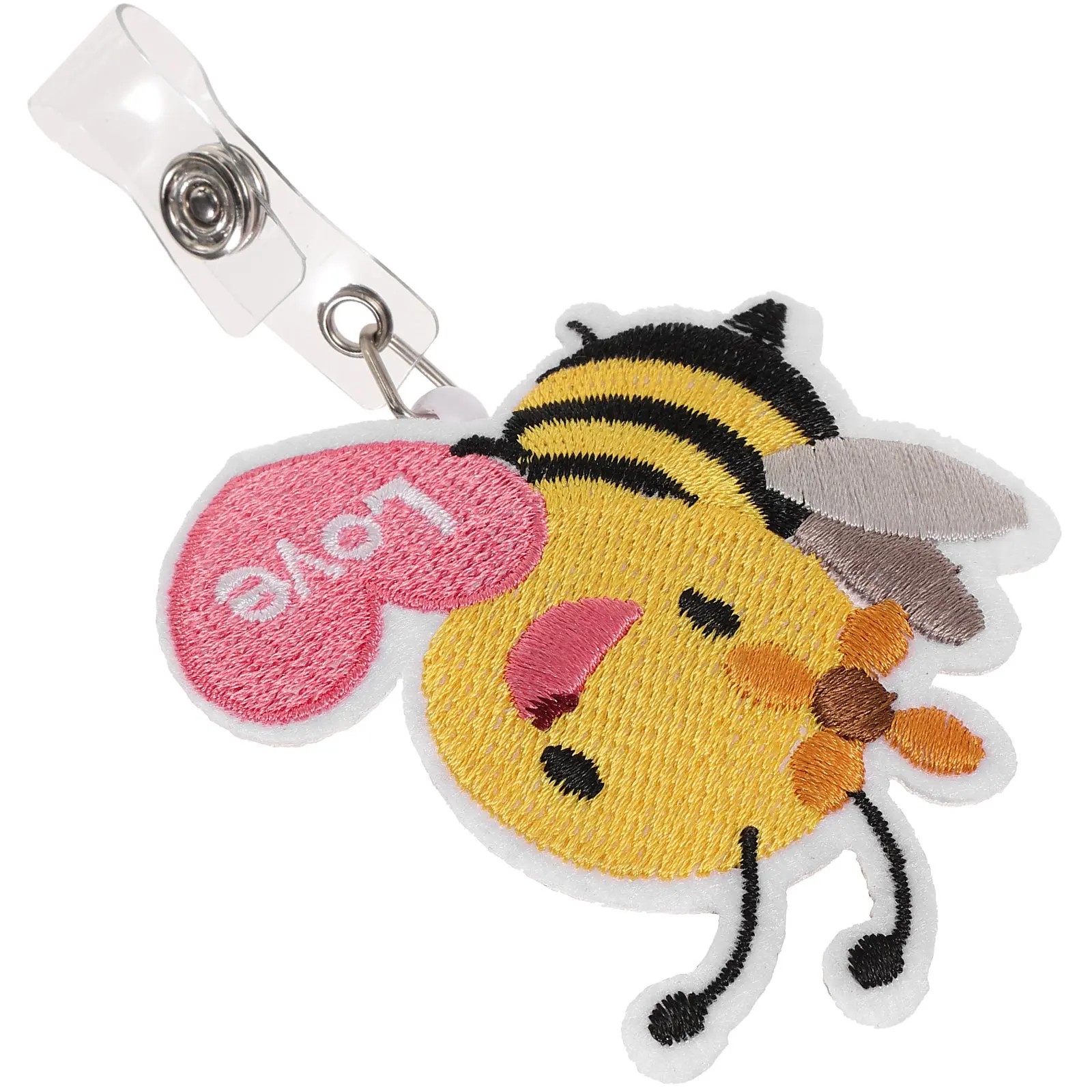 Felt Bee Badge Holder Lightweight Portable Id Card Clip Rotating Easy on Off for Professionals Nurses Decorative Cards