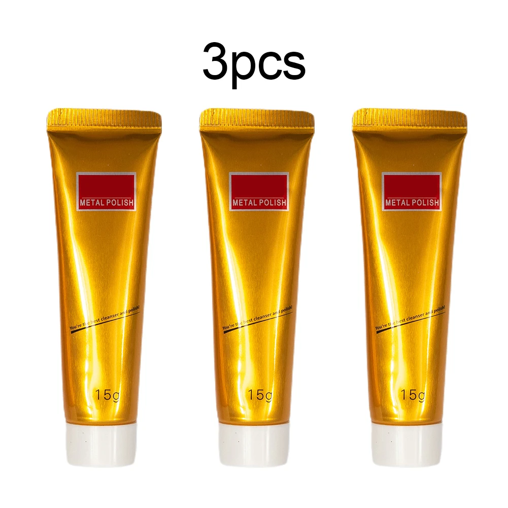 3Pcs 15g Metal Polishing Cream Abrasive Polish Cleaning Cream Rust Remover For Brass Aluminum Magnesium Pewter Buffing Kits