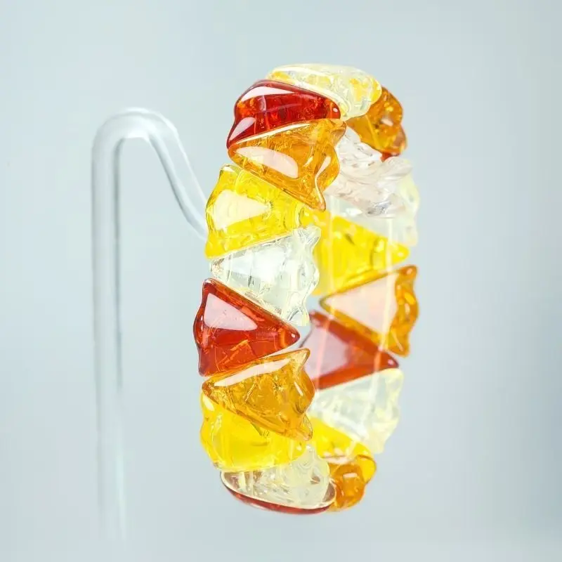 Exquisite Fashion Amber Beeswax Ethnic Style Single Circle Hand Row, Second-generation Handicrafts