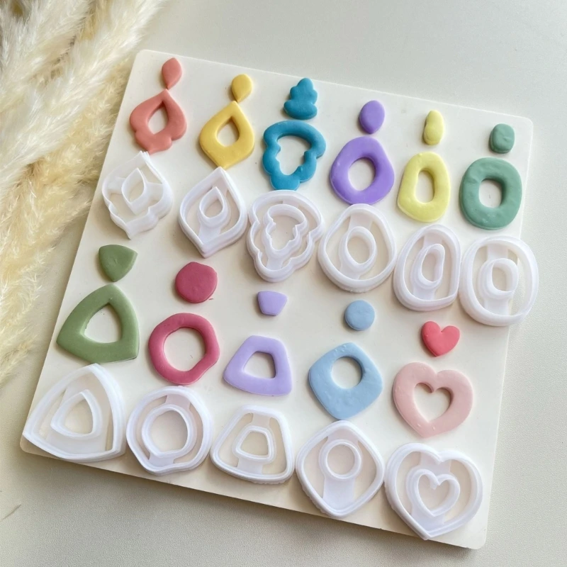 Pack of 11 Geometric Irregular Earring Molds Stylish Ear Pendant Molds Handmade Jewelry Mould Creative Clay Accessories