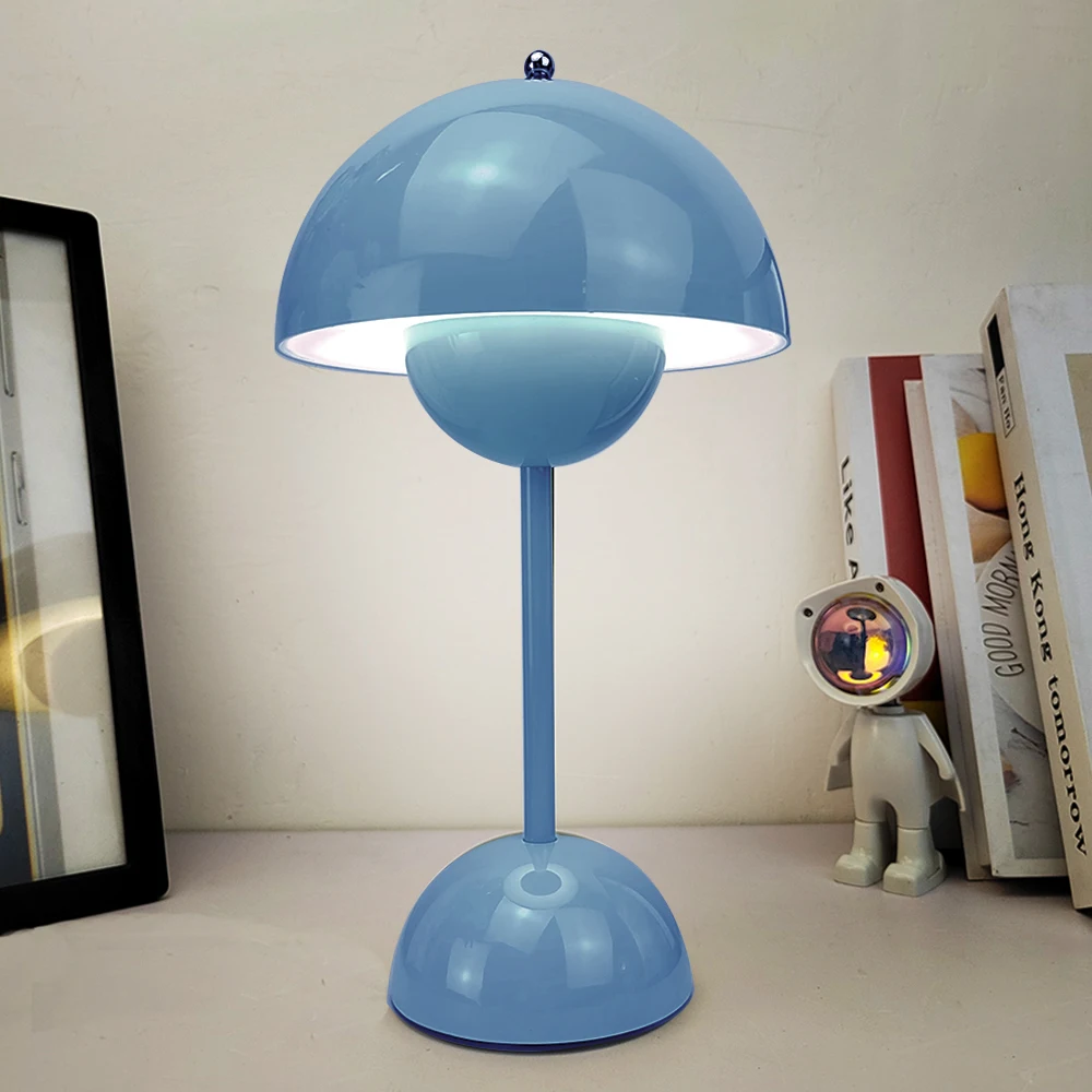 

Flowerpot Cordless Table Lamp, Dimmable Rechargeable Mushroom Table Lamp for Bedside,Battery Operated Night Light for Indoor