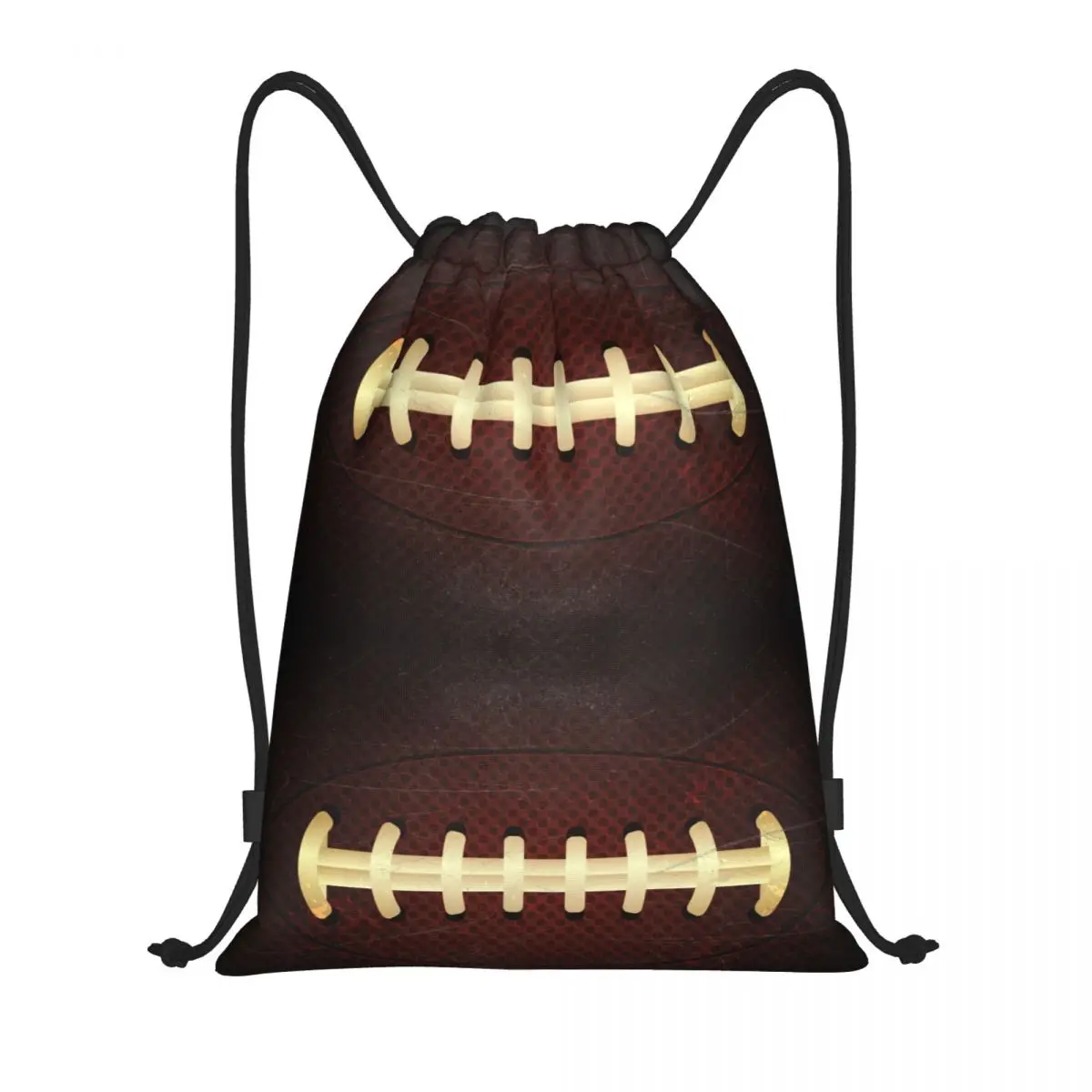 Benutzer definierte Vintage Rugby Ball Nähte Kordel zug Taschen Männer Frauen leichte Sport Gym Aufbewahrung rucksack