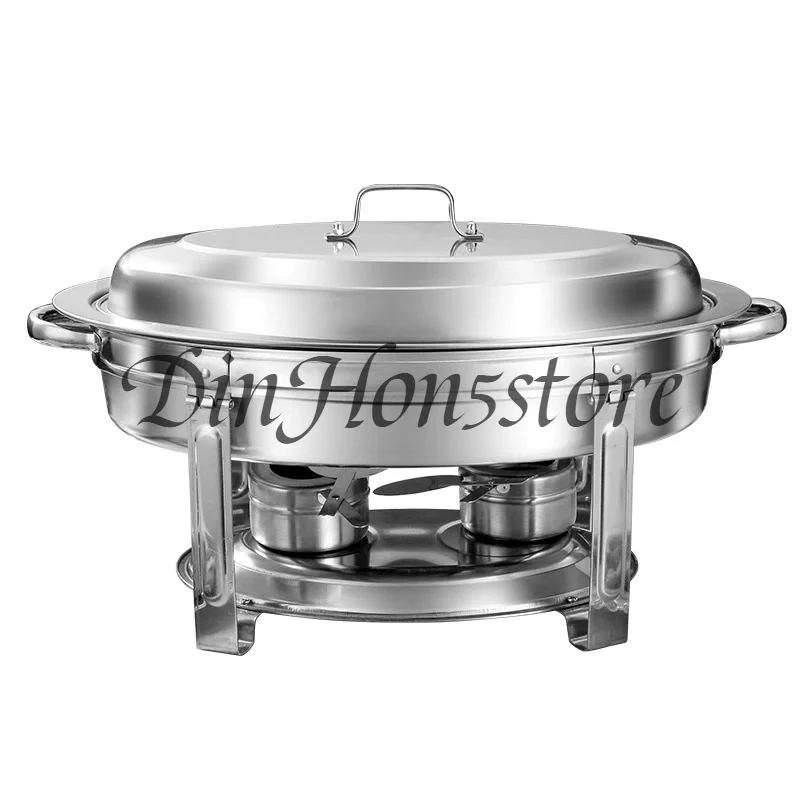 Round stainless steel economical buffet stove small hot pot hotel dry pot alcohol stove party artifact